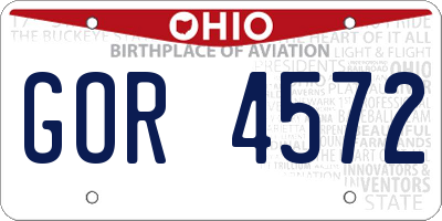 OH license plate GOR4572