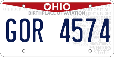 OH license plate GOR4574