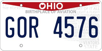 OH license plate GOR4576