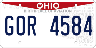 OH license plate GOR4584