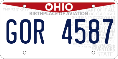 OH license plate GOR4587