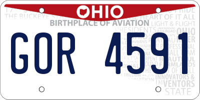 OH license plate GOR4591