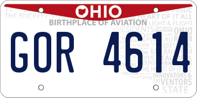 OH license plate GOR4614