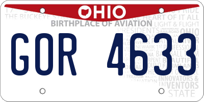OH license plate GOR4633
