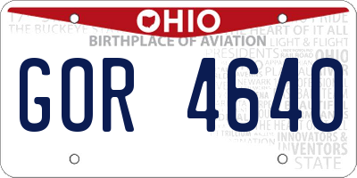 OH license plate GOR4640