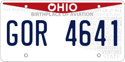 OH license plate GOR4641