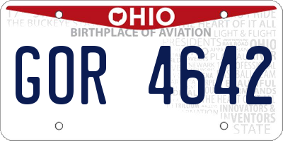 OH license plate GOR4642