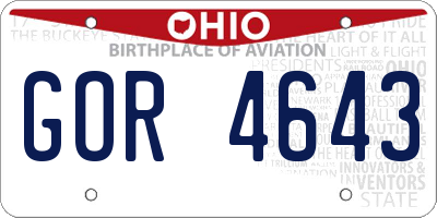 OH license plate GOR4643