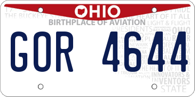 OH license plate GOR4644
