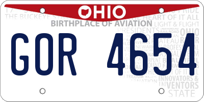 OH license plate GOR4654