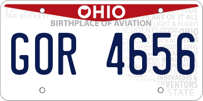 OH license plate GOR4656