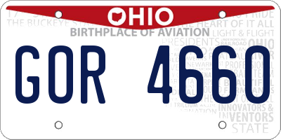 OH license plate GOR4660