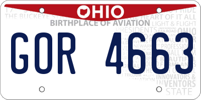 OH license plate GOR4663