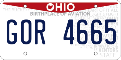 OH license plate GOR4665