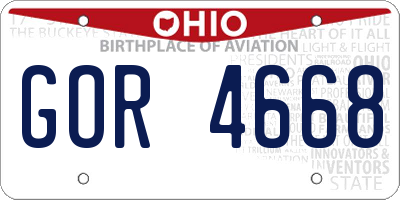 OH license plate GOR4668