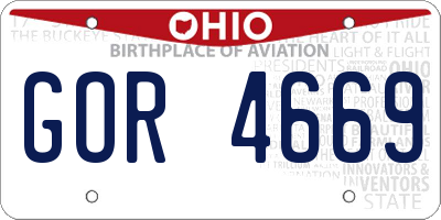 OH license plate GOR4669