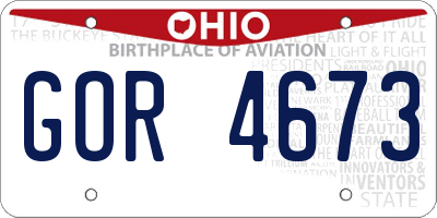 OH license plate GOR4673