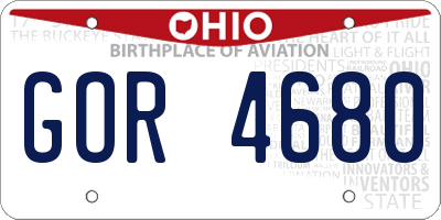 OH license plate GOR4680