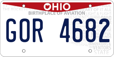 OH license plate GOR4682