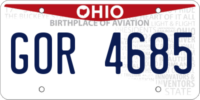 OH license plate GOR4685