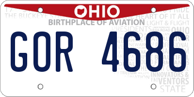 OH license plate GOR4686