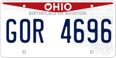 OH license plate GOR4696