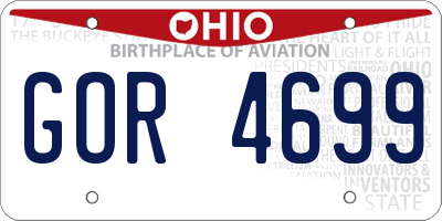OH license plate GOR4699