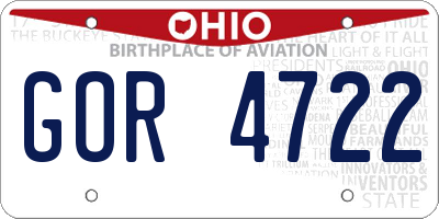 OH license plate GOR4722