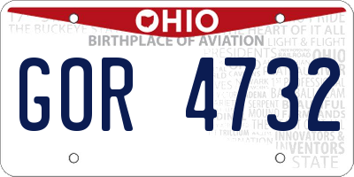 OH license plate GOR4732