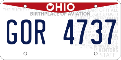 OH license plate GOR4737