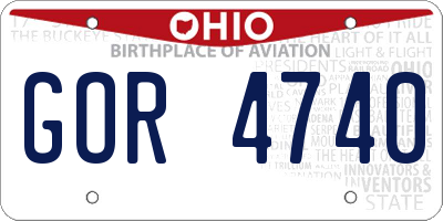 OH license plate GOR4740