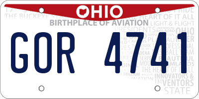 OH license plate GOR4741