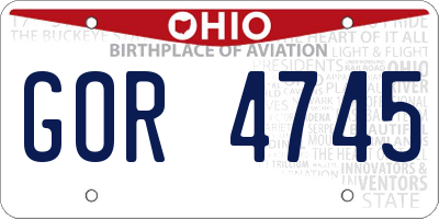 OH license plate GOR4745