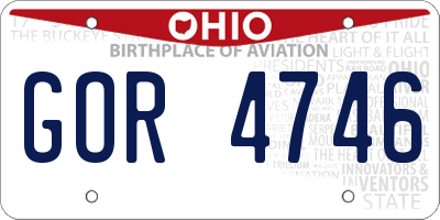 OH license plate GOR4746