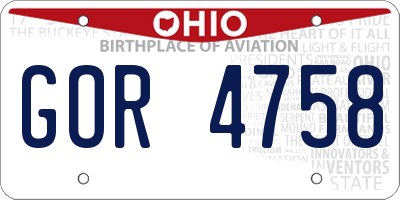 OH license plate GOR4758