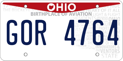 OH license plate GOR4764