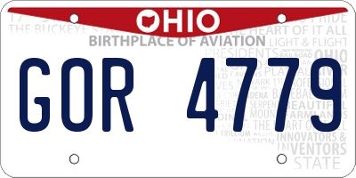 OH license plate GOR4779