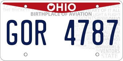 OH license plate GOR4787
