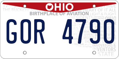 OH license plate GOR4790