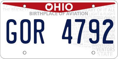 OH license plate GOR4792