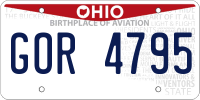 OH license plate GOR4795