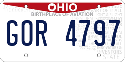 OH license plate GOR4797