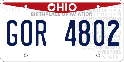 OH license plate GOR4802