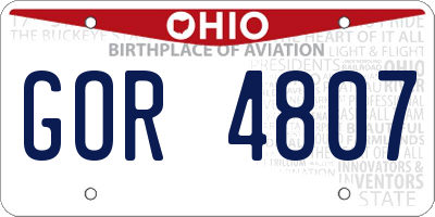 OH license plate GOR4807