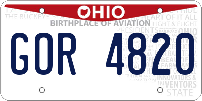 OH license plate GOR4820