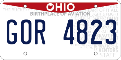 OH license plate GOR4823