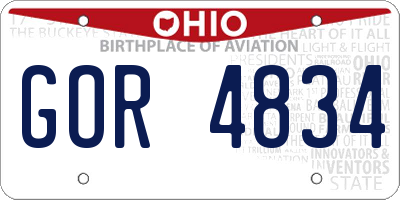 OH license plate GOR4834