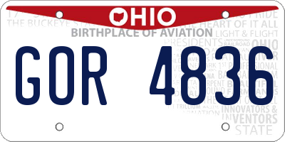 OH license plate GOR4836