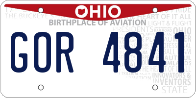 OH license plate GOR4841