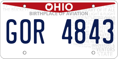 OH license plate GOR4843